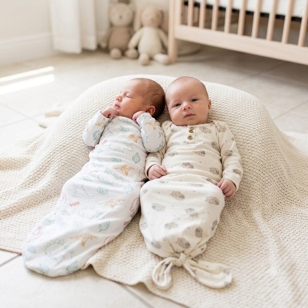 Lot 2 Baby Sleeping Gown Sack LongSleeves Bedtime Dinosaur Sheep Infant 0-6M